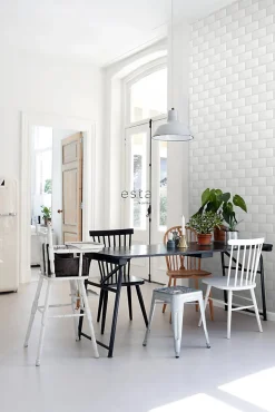 ESTAhome papier peint carreaux de ciment blanc - 53 cm x 10.05 m - 139120