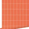 ESTAhome papier peint carrelage orange et blanc - 50 x 900 cm - 139963
