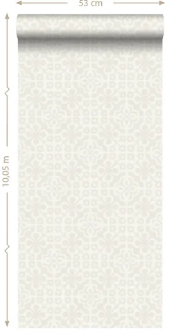 ESTAhome papier peint carreaux de ciment argent - 53 cm x 10.05 m - 128041