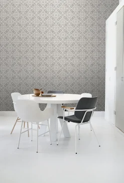 ESTAhome papier peint carreaux de ciment taupe - 53 cm x 10.05 m - 128045