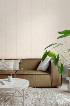 ESTAhome papier peint chevron couleur sable et beige - 53 cm x 10.05 m - 139565