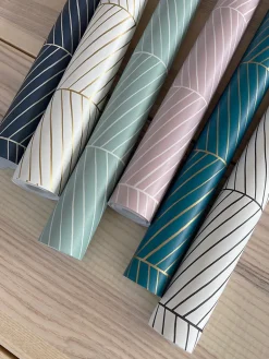 ESTAhome papier peint chevron vert émeraude et or - 53 cm x 10.05 m - 139200