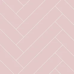 ESTAhome papier peint chevron vieux rose et blanc - 53 cm x 10.05 m - 139220