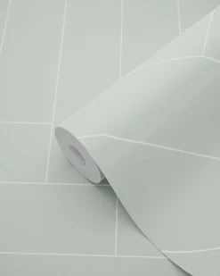 ESTAhome papier peint chevron vert menthe et blanc - 53 cm x 10.05 m - 139221