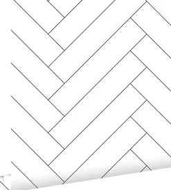 ESTAhome papier peint chevron noir et blanc - 53 cm x 10.05 m - 139219