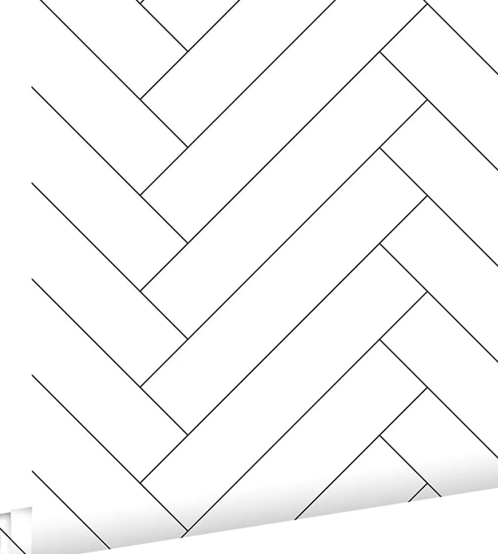 ESTAhome papier peint chevron noir et blanc - 53 cm x 10.05 m - 139219