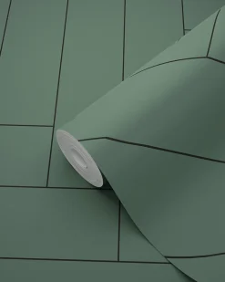 ESTAhome papier peint chevron vert foncé - 53 cm x 10.05 m - 139222