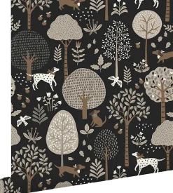 ESTAhome papier peint chiens noir - 50 x 900 cm - 139714