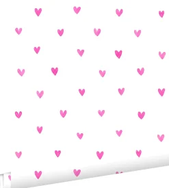 ESTAhome papier peint coeurs rose bonbon - 53 cm x 10.05 m - 138866