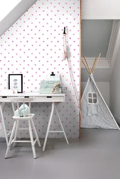 ESTAhome papier peint coeurs rose bonbon - 53 cm x 10.05 m - 138866