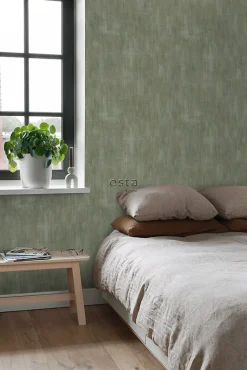 ESTAhome papier peint effet béton vert olive grisé - 53 cm x 10.05 m - 148754