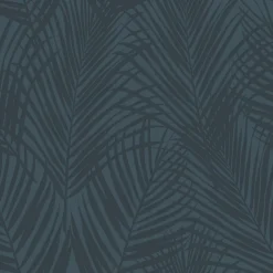 ESTAhome papier peint feuilles de palmier bleu foncé - 53 cm x 10.05 m - 139433