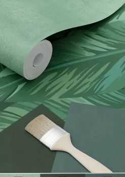 ESTAhome papier peint feuilles de bananier vert émeraude - 53 cm x 10.05 m - 139016