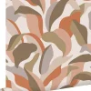 ESTAhome papier peint feuilles tropicales terracotta, marron et beige - 50 x 900 cm - 139943