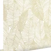 ESTAhome papier peint feuilles dessinées blanc et or - 53 cm x 10.05 m - 139125