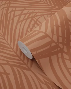 ESTAhome papier peint feuilles de palmier terracotta - 53 cm x 10.05 m - 139370