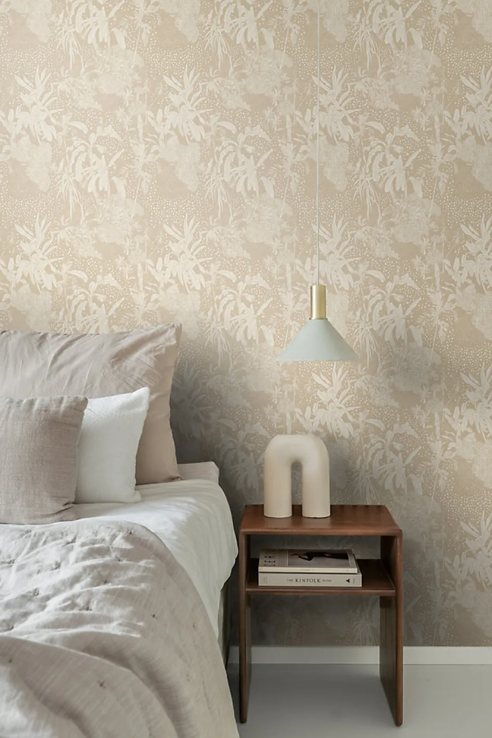 ESTAhome papier peint feuilles tropicales beige clair - 50 x 900 cm - 139888