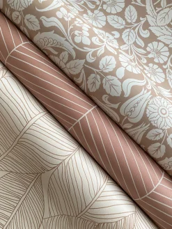 ESTAhome papier peint feuilles dessinées beige - 53 cm x 10.05 m - 139352
