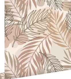 ESTAhome papier peint feuilles beige - 50 x 900 cm - 139819