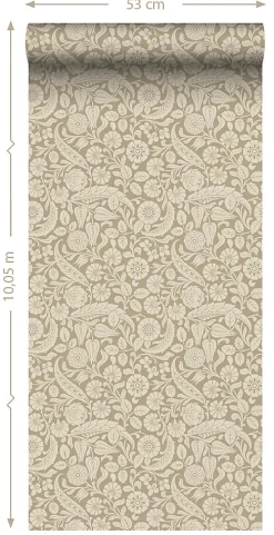 ESTAhome papier peint fleurs cervine - 50 x 900 cm - 139783