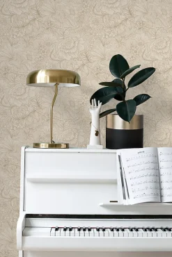 ESTAhome papier peint fleurs beige - 53 cm x 10.05 m - 139795
