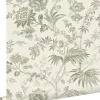 ESTAhome papier peint fleurs vintage beige crème et vert grisé - 53 cm x 10.05 m - 139400