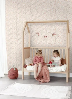 ESTAhome papier peint fleurs rose, terracotta et violet - 53 cm x 10.05 m - 139579
