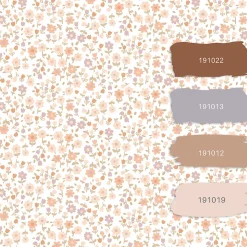 ESTAhome papier peint fleurs rose, terracotta et violet - 53 cm x 10.05 m - 139579