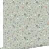 ESTAhome papier peint fleurs vert grisé - 53 cm x 10.05 m - 139287