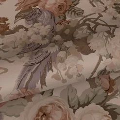 ESTAhome papier peint fleurs et oiseaux vieux rose - 50 x 900 cm - 139809