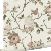 ESTAhome papier peint fleurs vintage blanc cassé et vieux rose - 53 cm x 10.05 m - 139406