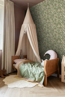 ESTAhome papier peint fleurs vintage de style art nouveau vert foncé - 50 x 900 cm - 130972