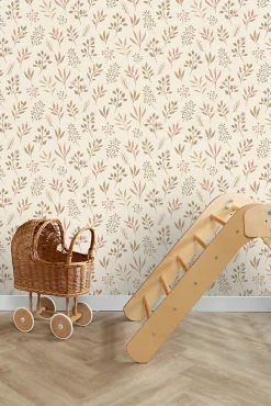 ESTAhome papier peint fleurs au style scandinave beige - 53 cm x 10.05 m - 139738