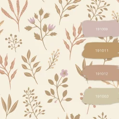 ESTAhome papier peint fleurs au style scandinave beige - 53 cm x 10.05 m - 139738
