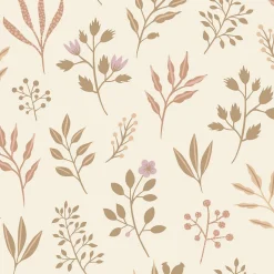 ESTAhome papier peint fleurs au style scandinave beige - 53 cm x 10.05 m - 139738