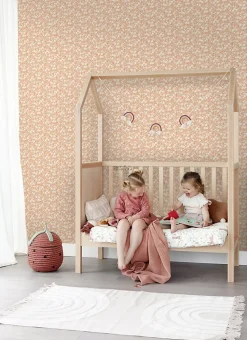ESTAhome papier peint fleurs terracotta claire - 53 cm x 10.05 m - 139580
