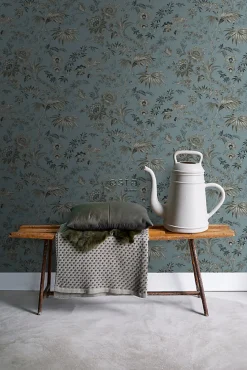 ESTAhome papier peint fleurs vintage vintage bleu - 50 x 900 cm - 139402