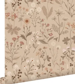 ESTAhome papier peint fleurs des champs sable beige - 53 cm x 10.05 m - 139840