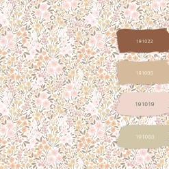 ESTAhome papier peint fleurs rose clair et beige - 53 cm x 10.05 m - 139533