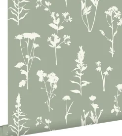 ESTAhome papier peint fleurs des champs vert jade - 50 x 900 cm - 139395