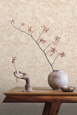 ESTAhome papier peint fleurs beige - 53 cm x 10.05 m - 139547