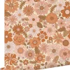 ESTAhome papier peint fleurs rétro rose terracotta et orange - 53 cm x 10.05 m - 130962