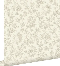 ESTAhome papier peint fleurs élégantes marron - 53 cm x 10.05 m - 127626