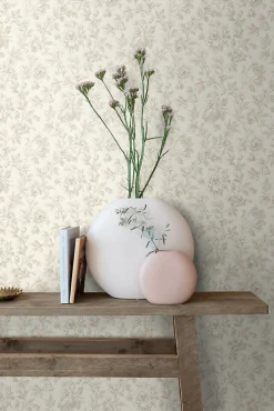 ESTAhome papier peint fleurs élégantes marron - 53 cm x 10.05 m - 127626