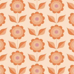 ESTAhome papier peint fleurs orange - 50 x 900 cm - 130977