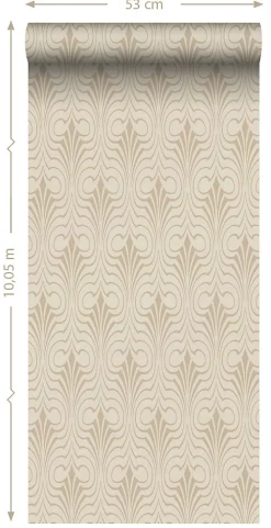 ESTAhome papier peint forme graphique beige - 50 x 900 cm - 139634