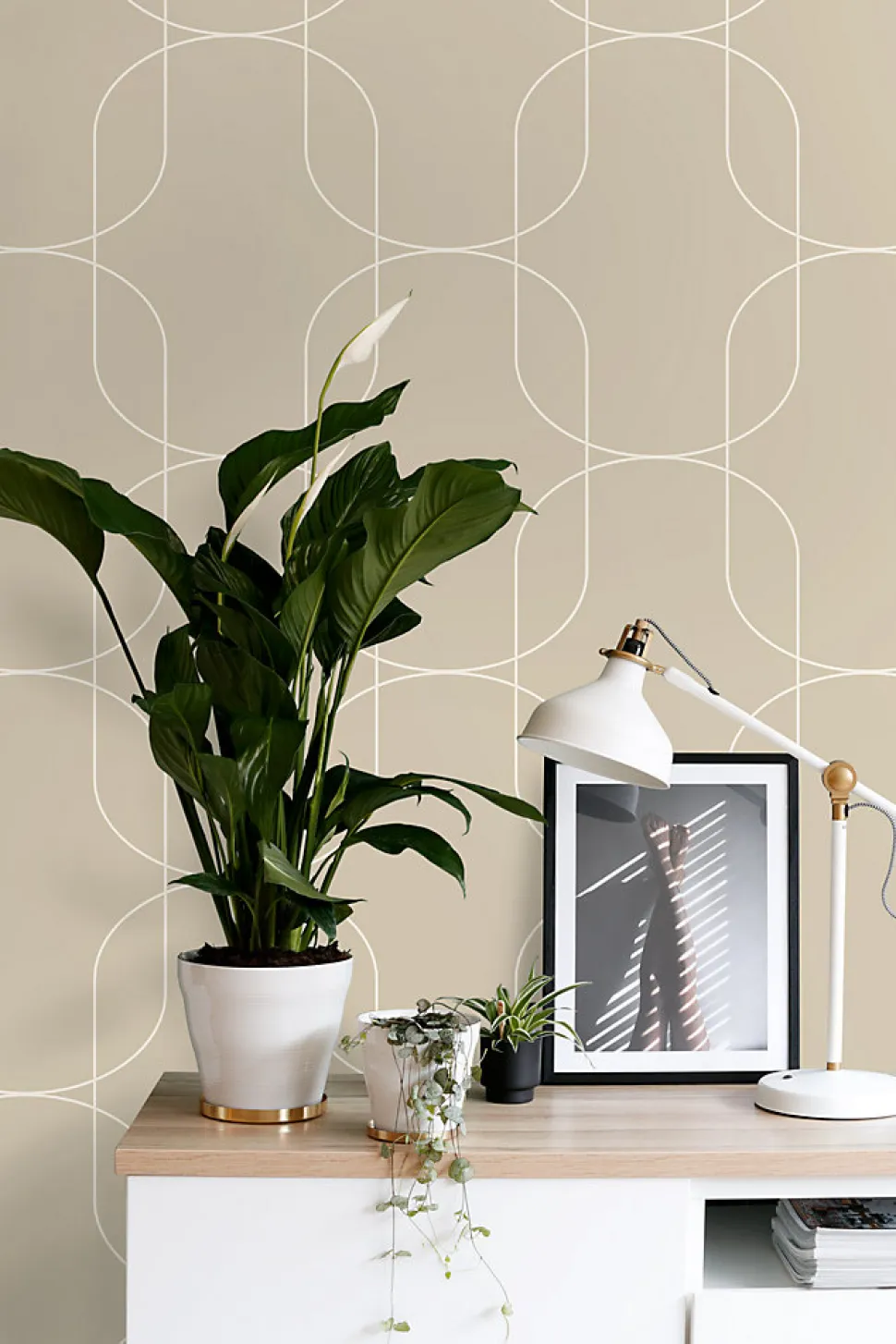 ESTAhome papier peint formes géométriques beige - 0.53 x 10.05 m - 139649