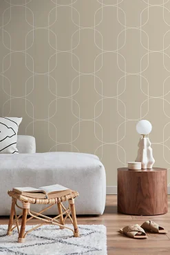 ESTAhome papier peint formes géométriques beige - 0.53 x 10.05 m - 139649