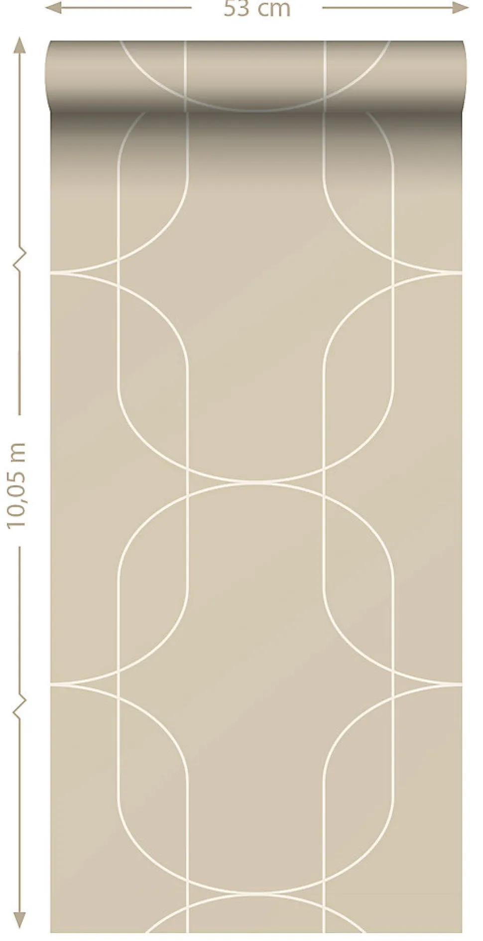 ESTAhome papier peint formes géométriques beige - 0.53 x 10.05 m - 139649
