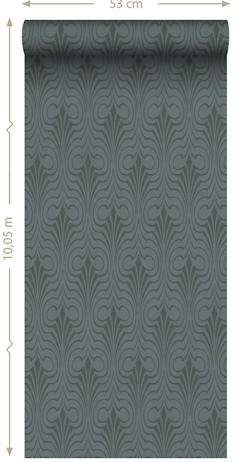 ESTAhome papier peint forme graphique bleu foncé - 50 x 900 cm - 139637